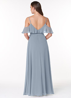Azazie Vianna Bridesmaid Dresses A-Line V-neck Ruched Chiffon Floor-Length Dress image2