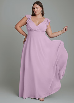 Azazie Leilani Bridesmaid Dresses Wisteria A-Line Pleated Chiffon Dress image8