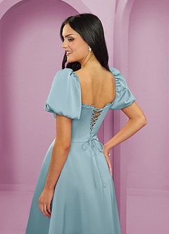 Barbie ♥ Azazie Brudtärnklänningar Klänning av A-Linje i Stretch Satin Ruched Moody Blue image6