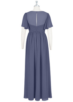 Azazie Verna Maternity Bridesmaid Dresses A-Line V-Neck Ruched Chiffon Floor-Length Dress image8
