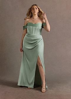 Nicole Aloe Green and Pistachio Contrast Maxi Dress image10