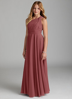 Azazie Charlize Junior A-Linie Gittergewebe Kleid Amethyst image3