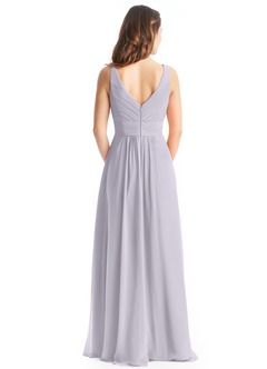 Azazie Pierrette Bridesmaid Dresses Fog A-Line Pleated Chiffon Dress image15