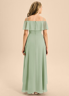 Azazie Maggie Junior Dusty Sage A-Line Off the Shoulder Chiffon Dress image2