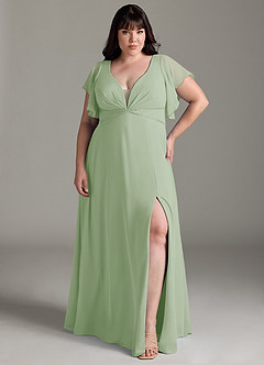 Azazie Kitr Final Sale Black A-Line Ruched Chiffon Dress image8