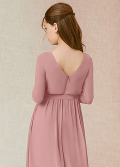 Azazie Angelica Junior Jurk van Chiffon met A-Lijn Geplooid Stoffige Roos image7