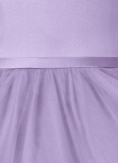 Azazie Marybell Flower Girl Dresses Lilac A-Line Bow Tulle Dress image4