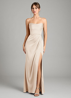 Azazie Johana Bridesmaid Dresses White Alabaster Mermaid Off the Shoulder Stretch Satin Convertible Dress image9