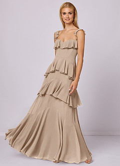 Barbie ♥ Azazie Bridesmaid Dresses Taupe A-Line Sweetheart Neckline Chiffon Dress image1