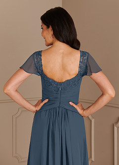 Azazie Gwenyth Mother of the Bride Dresses Neptune A-Line Lace Chiffon Dress image15