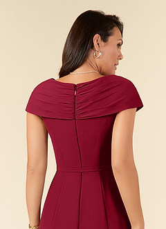 Azazie Bailora Mother of the Bride Dresses Burgundy Mermaid Ruched Chiffon Dress image5
