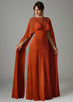 Azazie Stefania Vestidos de madrinha de casamento Vestido Páprica de Cetim elástico de Linha A image3