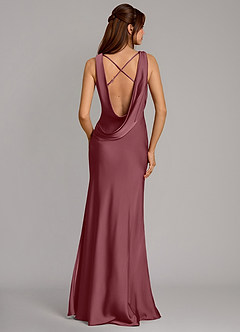 Azazie Cheryl Bridesmaid Dresses Desert Rose Mermaid Stretch Satin Dress image1