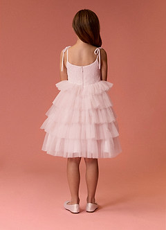 Barbie ♥ Azazie Flower Girl Dresses Blushing Pink A-Line Spaghetti Strap Tulle Dress image8