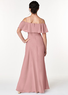Azazie Maggie Junior Dusty Rose A-Line Off the Shoulder Chiffon Dress image2