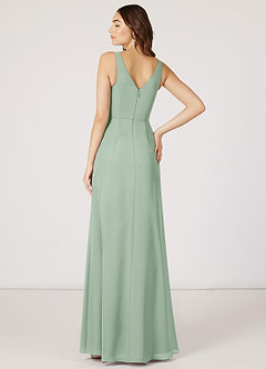 Azazie Renessa Bridesmaid Dresses A-Line Lace Chiffon Floor-Length Dress image5