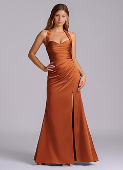 Azazie Destiny Suknie dla druhen Syrena Dekolt w kształcie serca Satyna elastyczna Do ziemi Sukienka image6