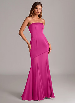 Azazie Uma Bridesmaid Dresses Fuchsia Mermaid Strapless Chiffon Convertible Dress image3