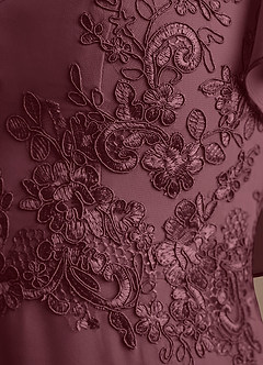 Azazie Frieda Mère de la mariée Robes Robe Trapèze en Mousseline de soie Appliqué Sangria image6