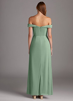 Azazie Mena Final Sale Agave A-Line Off the Shoulder Mesh Convertible Dress image5