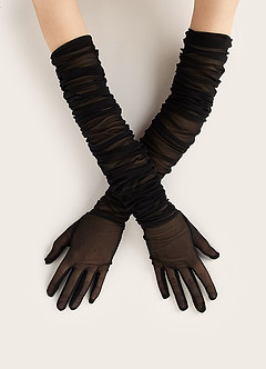 front Ruched Mesh Gloves