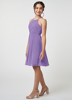 Azazie Ginny Junior Tahiti A-Line Pleated Chiffon Dress image3