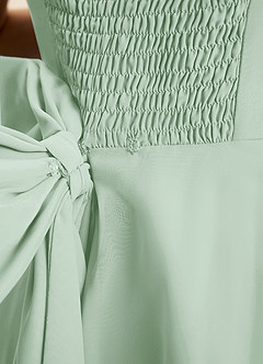 Azazie Arie Junior Agave A-Line Ruched Chiffon Dress image7