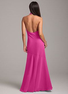 Azazie Lorena Bridesmaid Dresses Fuchsia Mermaid Pleated Chiffon Dress image7