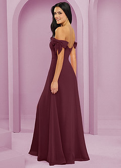 Barbie ♥ Azazie Abiti da Damigella Abito Convertibile A-Line in Chiffon a Spalla Scoperta Cabernet image13