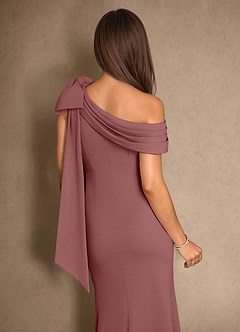 Azazie Myers Mother of the Bride Dresses Desert Rose Mermaid Pleated Stretch Crepe Dress image6
