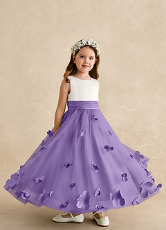 Azazie Vi Flower Girl Dresses Tahiti A-Line Sleeveless Tulle Dress image8