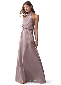 Azazie Landry Bridesmaid Dresses Dusk A-Line Pleated Mesh Dress image4