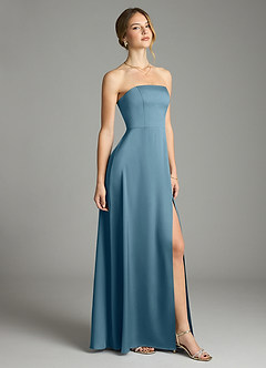 Azazie Wren Bridesmaid Dresses Bermuda A-Line Strapless Stretch Satin Convertible Dress image1