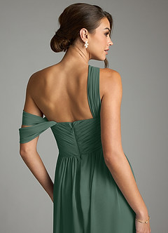 Azazie Kassandra Morsiusneito Mekot A-linja Olkapään ulkopuolella Sifonki Lattian pituus Pukeutua image7