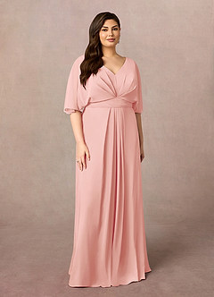 Azazie Oksana Mother of the Bride Dresses Rosette A-Line V-Neck Pleated Chiffon Dress image6