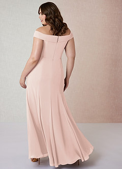 Azazie Lecia Brautjungfernkleider Wandelbar Empire Schulterfrei, plissiert Chiffon Kleid Blassrosa image9