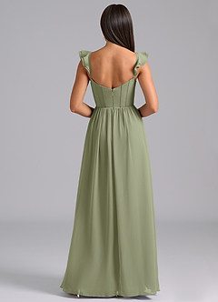 Azazie Denisse Suknie dla druhen Linia A Marszczony Szyfon Do ziemi Sukienka image2