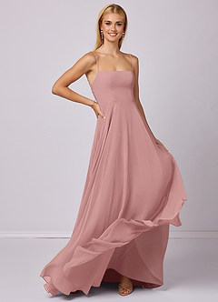 Barbie ♥ Azazie Jurken voor bruidsmeisjes Jurk van Chiffon met A-Lijn Stoffige Roos image3