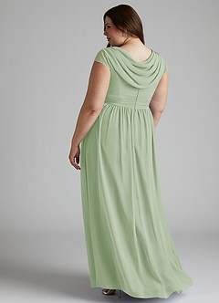 Azazie Organa Bridesmaid Dresses Dusty Sage A-Line Pleated Chiffon Dress image10