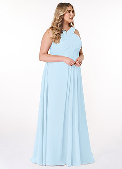 Azazie Kaleigh Bridesmaid Dresses Sky Blue A-Line Pleated Chiffon Dress image10