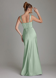 Azazie Agustina Robes de demoiselle d'honneur Robe Sirène en Satin extensible Corset Agave image2