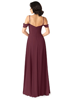 Azazie Tancie Jurken voor bruidsmeisjes Converteerbaar Jurk van Chiffon met A-Lijn Off the Shoulder Cabernet image2