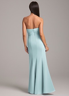 Azazie Yola Bridesmaid Dresses Mist Sheath Pleated Chiffon Convertible Dress image6