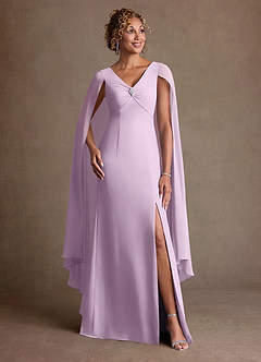 Azazie Boudica Mère de la mariée Robes Robe Trapèze en Mousseline de soie Plissée Frostiges Flieder image3