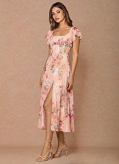 Talia Abstract Bouquet Floral Midi Dress image3
