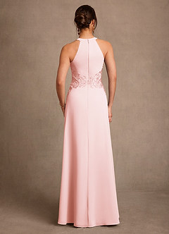 Azazie Georgie Mother of the Bride Dresses Blushing Pink A-Line Lace Chiffon Dress image3
