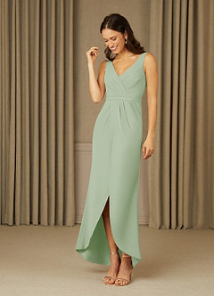 Azazie Yabelle Mother of the Bride Dresses Dusty Sage Mermaid Lace Chiffon Dress image1