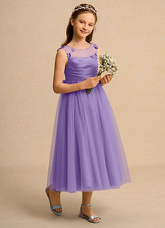 Azazie Snowball Girl Flower Girl Klänningar Klä Balklänning i Tyll Plisserad image6