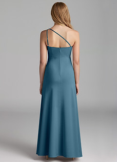 Azazie Mika Junior Robe Trapèze en Satin extensible Plissée Bermude image2