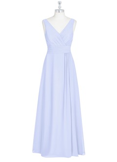 Azazie Karina Bridesmaid Dresses A-Line Pleated Chiffon Floor-Length Dress image8